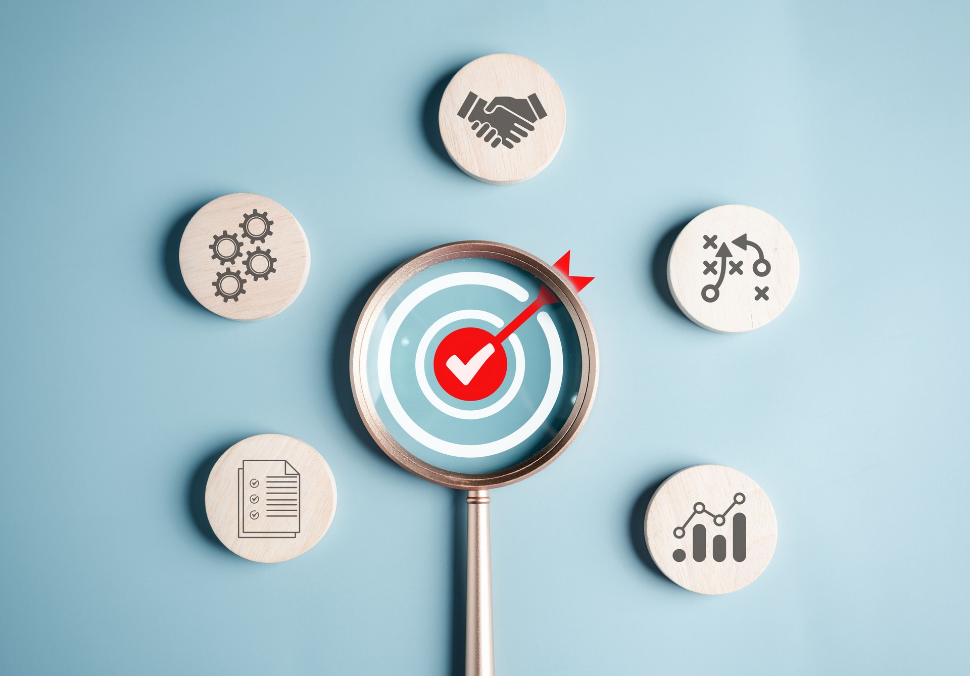 Business growth success achievement concept, planning development leadership and customer target group